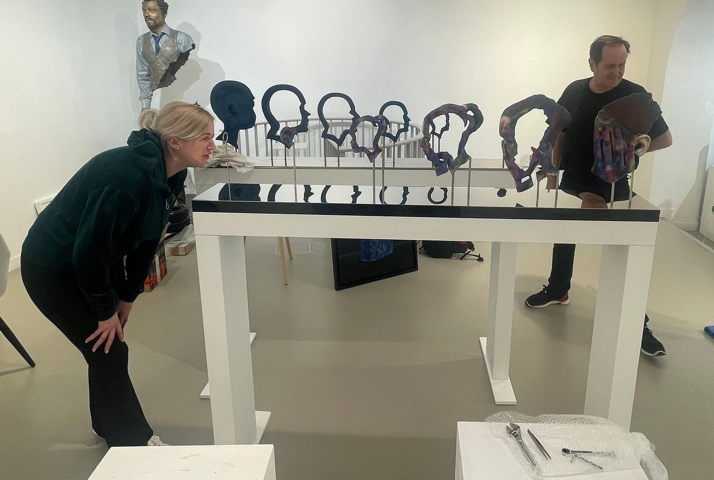 Visitors interacting with the exhibition — photograph 9
